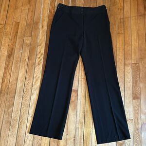 Atelier Women’s Black straight leg trouser pants side belts size 6